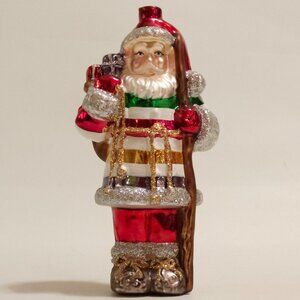 BEAUTIFUL Glass Santa Hudson's Bay Company Santa Ornament Christmas Holiday